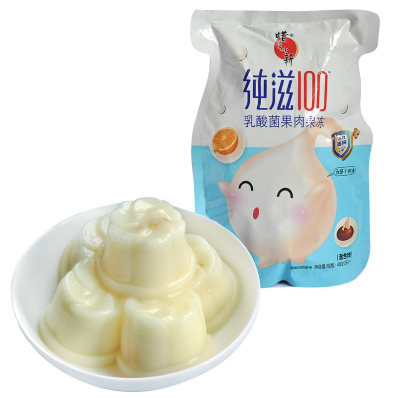 【天猫超市】蜡笔小新 纯滋100乳酸菌果肉果冻400g混合味布丁零食