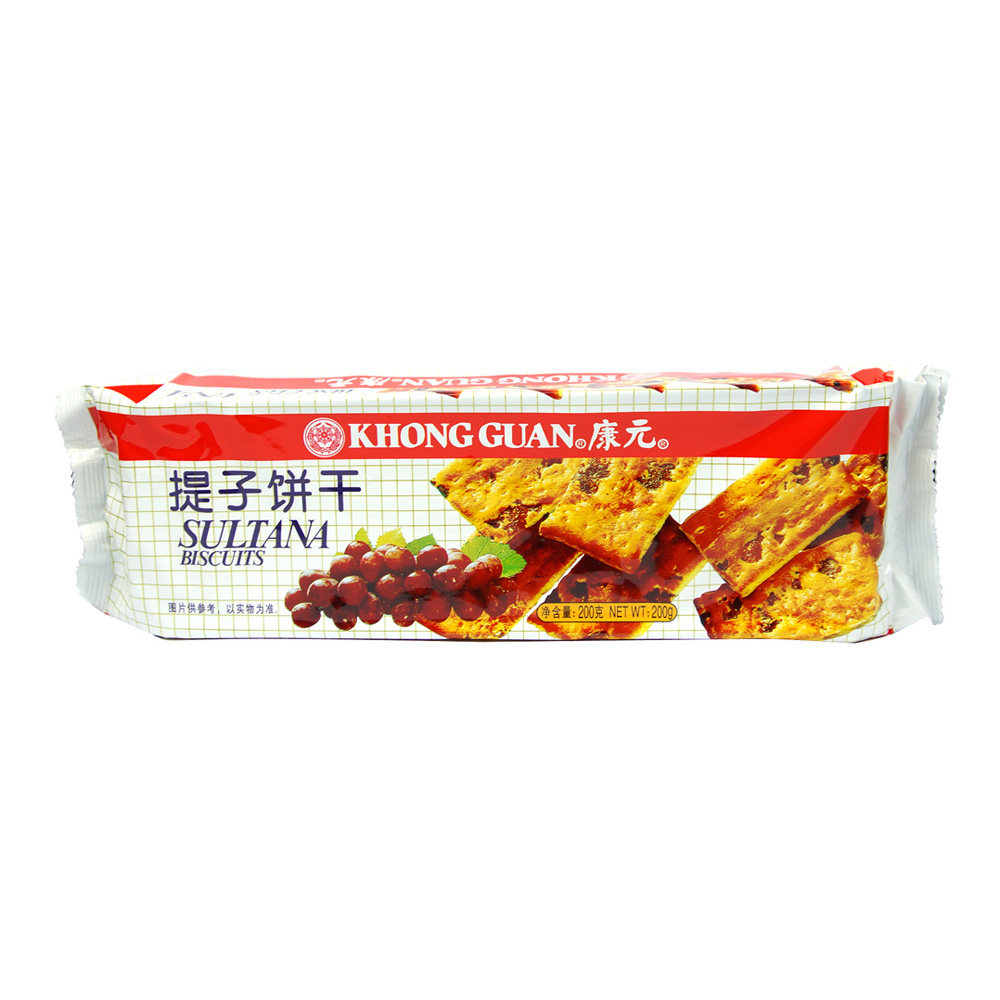 【天猫超市】康元 提子饼干200g/袋 休闲食品 葡萄干饼干零食小吃