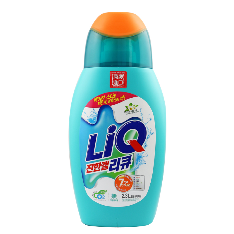韩国原装进口爱敬LIQ浓缩滚筒机洗手洗洗衣液2.3L买1送1无荧光剂