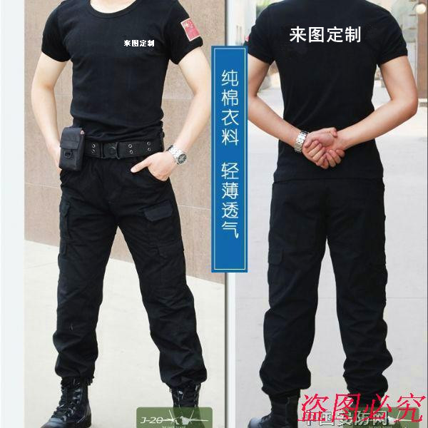 Embroidered flag pure cotton short-sleeved half-sleeve training T-shirt Special forces T-shirt Military uniform Military fan uniform tactical vest T-shirt cotton