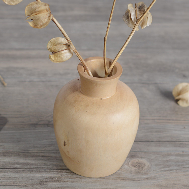 Thai style style home log decoration vase Southeast Asian featured desktop drying flower containing pendulum