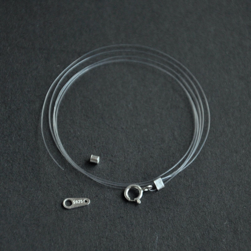 S925 Silver Buckle Fishing Line Transparent Invisible Necklace Clavicle Chain DIY Accessories Sweater Chain Semi-Finished Product 6049
