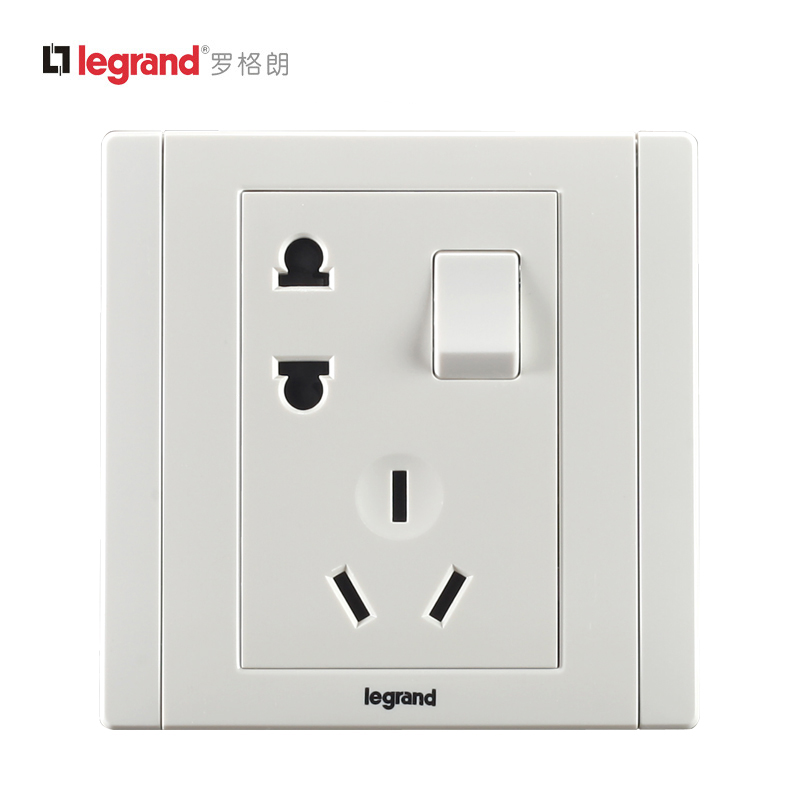 TCL Legrand switch socket Wall outlet 86 Meihan Ya white belt switch two three plug one open five holes