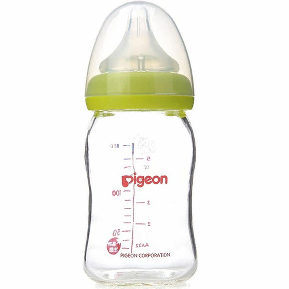 Pigeon/贝亲 宽口径玻璃奶瓶160ml（绿色）AA72