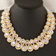 Korean style fashionable metal exaggerated crystal braided necklace