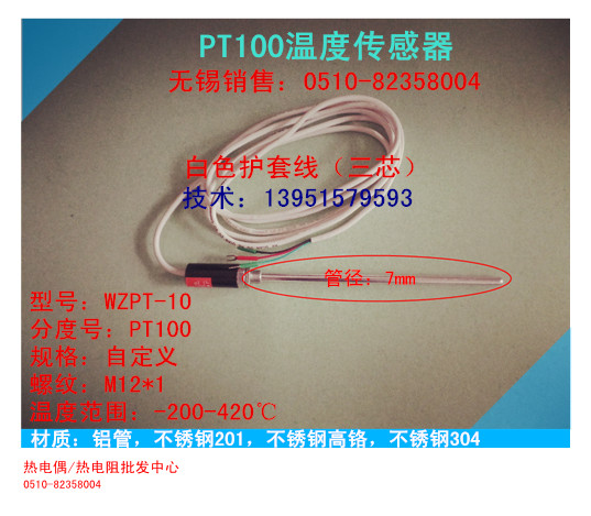 Wzpt 10 Temperature Sensor Pt100 Type Monitor Thermometer
