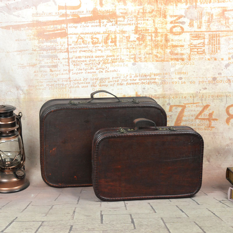  Antique Chinese-Style Suitcases, Old-Fashioned Retro Wooden Boxes, Store Decoration Boxes, Shooting Props in the Style of the Republic of China