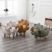 Creative solid wood small stool dinosaur stool storage low stool changing shoes stool sofa stool designer furniture storage footstool