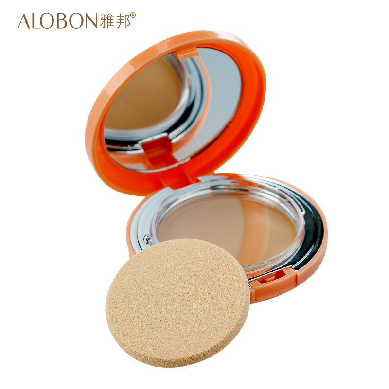 ALOBON/雅邦水凝光感CC粉霜12g防晒隔离遮瑕控油保湿粉底正品底妆