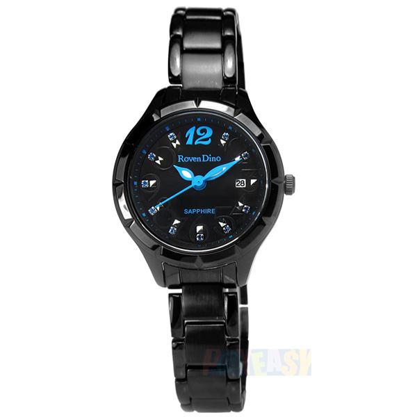 台湾官网直邮进口罗梵迪诺 Roven Dino / RD692B 华丽晶钻镀黑不
