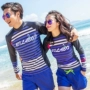 Phiên bản Hàn Quốc của bộ đồ wetsuit tay dài phân chia những người yêu thích mặc đồ bơi kem chống nắng đồ bơi nước trượt tuyết phù hợp với sứa 	đồ đôi đi biển màu xanh