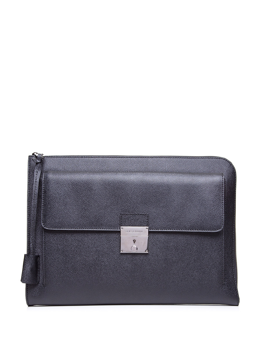 Dolce&Gabbana 黑色锁扣饰拉链手拿包