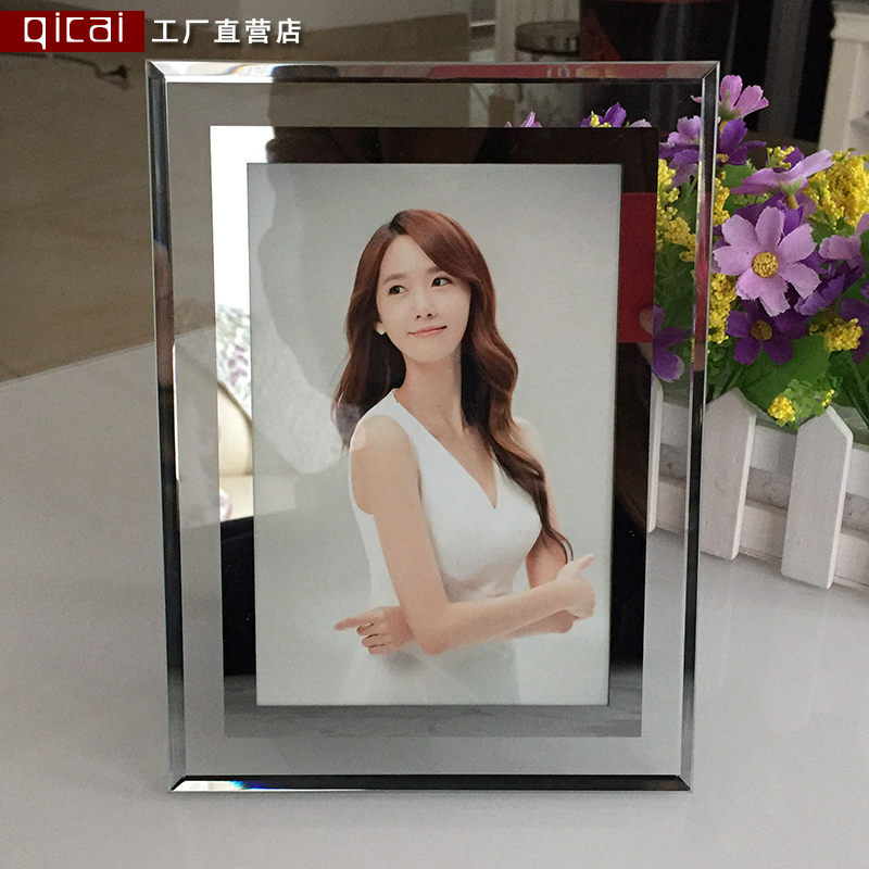 Glass Crystal Photo Frame Display Stand 8 7inch 6inch A4 Creative Photo Frame Studio Baby Photo Frame Wall Hanging Printing