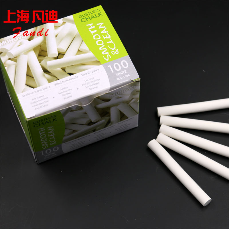 Imported from South Korea MUNGYO allies dust-free non-toxic white color chalk 100 packs children's dust-free chalk