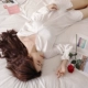 Đồ ngủ nữ gợi cảm mùa hè áo trắng lỏng lẻo phiên bản Hàn Quốc của phần dài áo cotton gợi cảm ăn mặc quyến rũ đêm hè