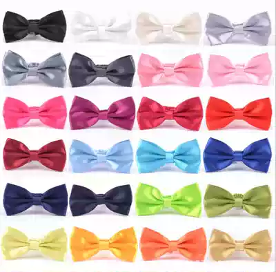 Korean version of dress tie business gentleman bow tie men solid color bow tie wedding bow tie candy 24 color