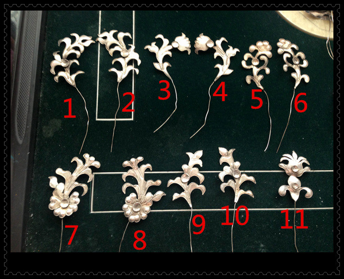 Original handmade Guizhou Miao silver head hairpin for all types of pinched silk small flower hair Hairpin Antique Bride Drama Group Headwear