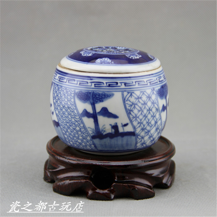 All-hand made of ceramic Qinghua Wuliang Grand Paster oven made of old imitation ancient porcelain ancient and antique swaying pieces collection