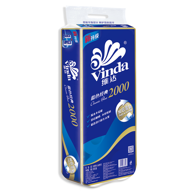 【天猫超市】维达蓝色经典卫生纸3层200g10卷138mm*104mm卷纸