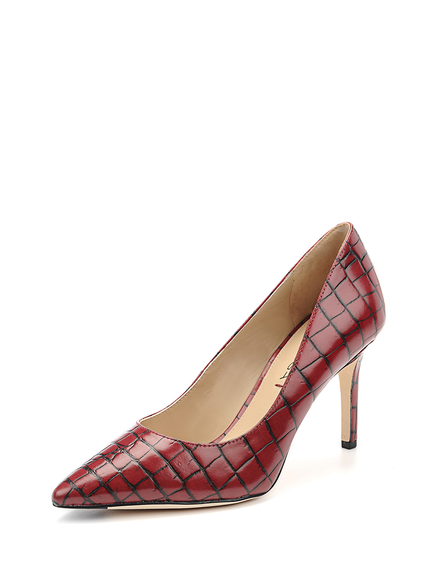 Via Spiga|红色石头纹尖头高跟鞋