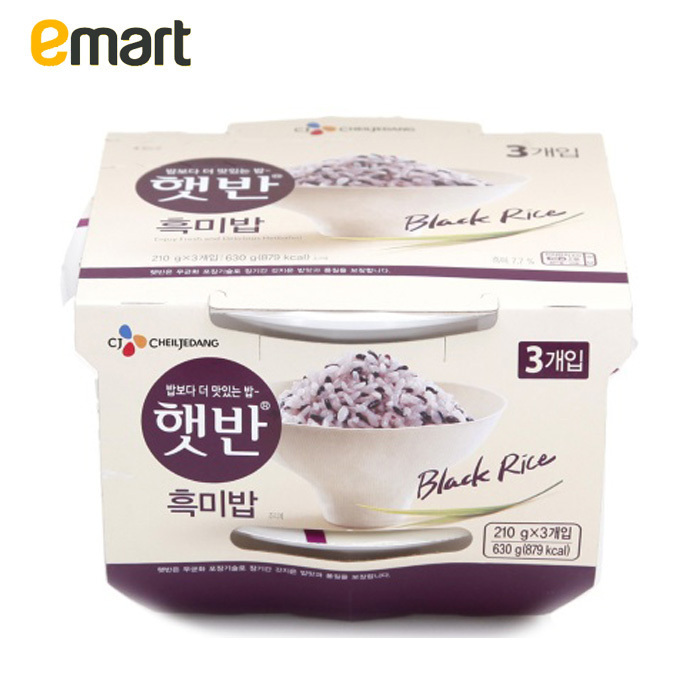EMART易买得 韩国CJ希杰速食黑米米饭210g*3 方便速食米饭即食