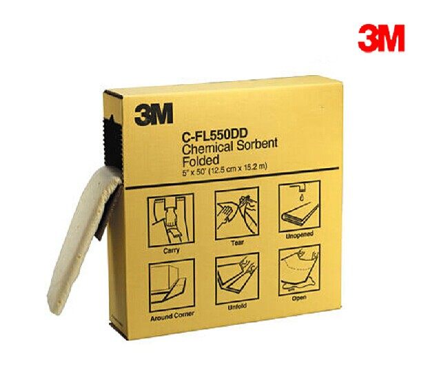 3M C-FL550DD Folding Chemical Suction Liquid Cotton Absorbing Acid Alkalis Dangerous Leakage Fluid 3 Box Box