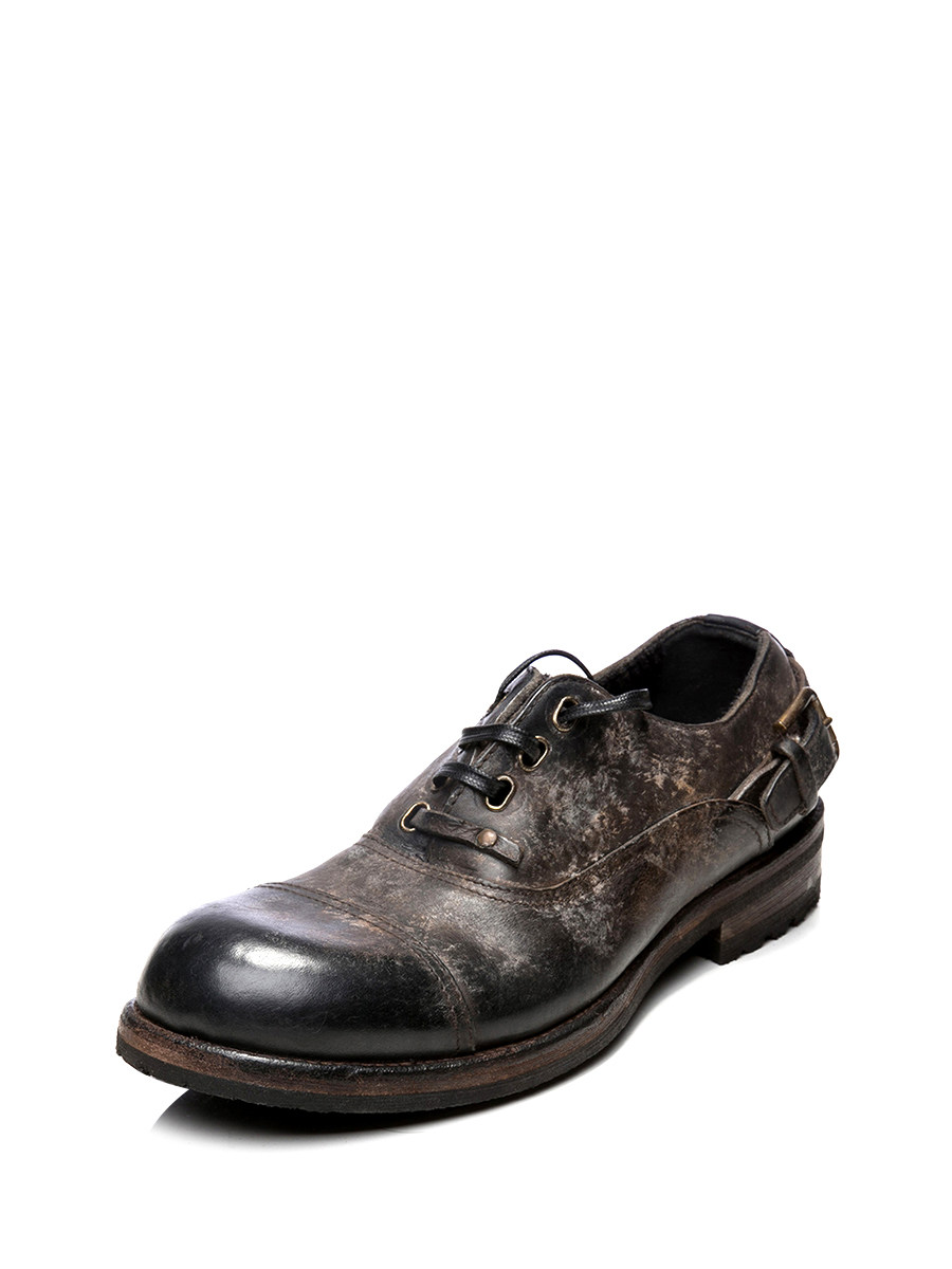 Dolce&Gabbana 深棕色做旧款针扣装饰休闲鞋