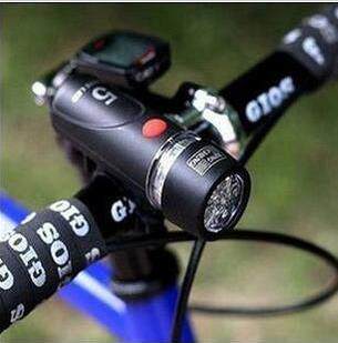 LED bicycle light headlight mountain bike tail light 5LED strong light set combination light safety night running light