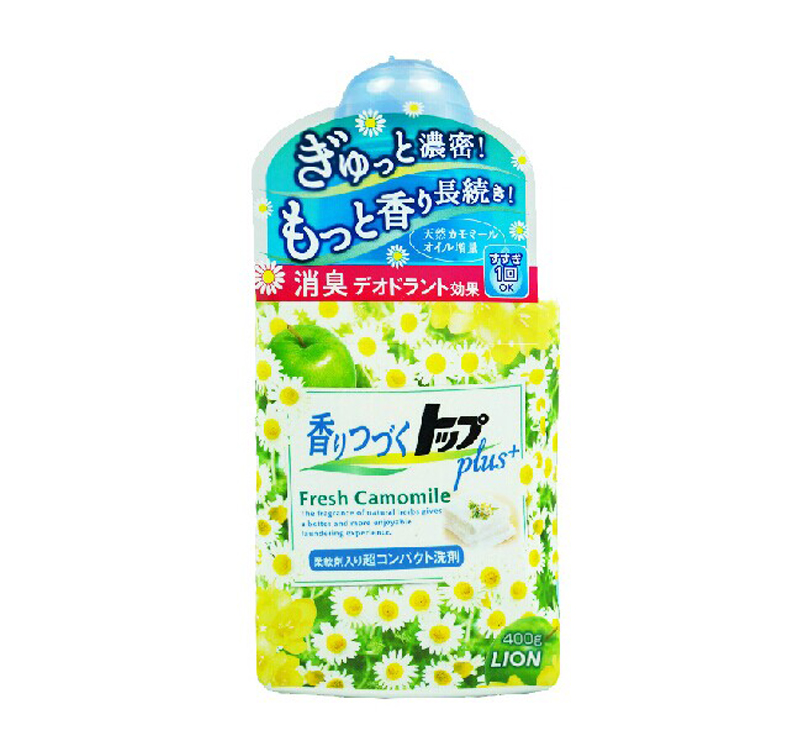 日本进口狮王TOP持久香氛柔顺护理洗衣液(洋甘菊香型)400g