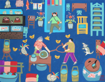 Pushing the Mill (61 cm * 48 cm) Jinshan peasant painting original work purely hand-painted