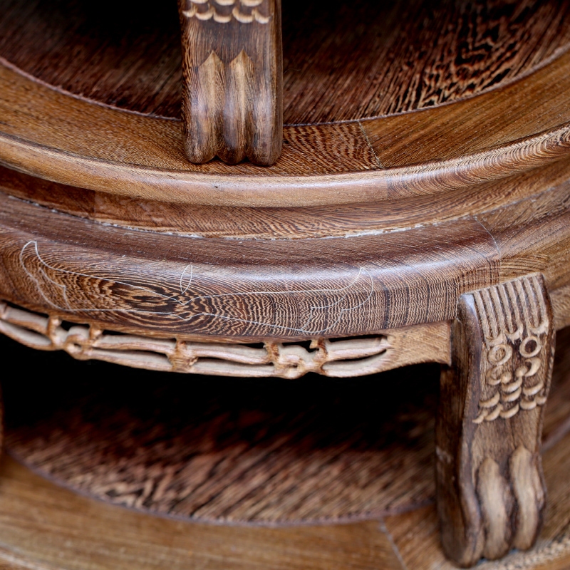Chicken wings wood carving round base tank vase is rock solid wood base floor furnishing articles flowers bonsai pot