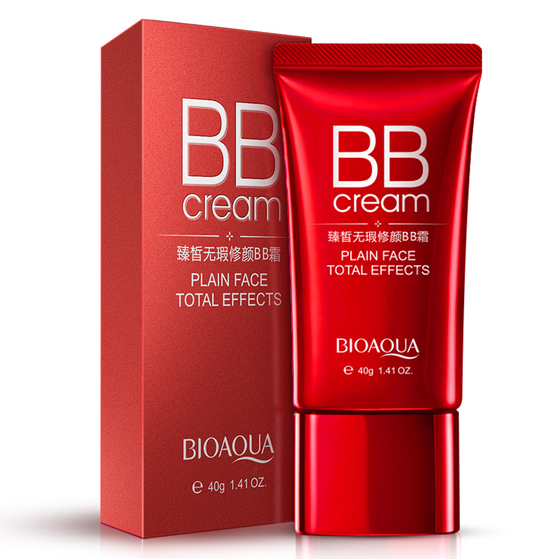 泊泉雅红bb霜补水保湿遮瑕强裸妆隔离隐形毛孔 滋润粉底液化妆品