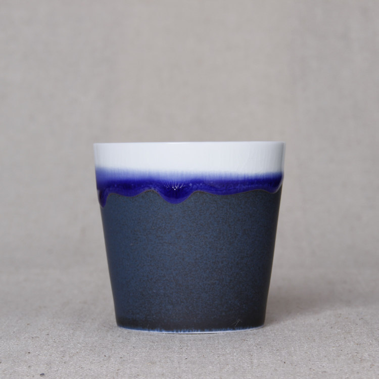 The flow glaze straight cup kiln change cup individual cup Kung Fu large tea cup ceramic tea ware sample tea cup Jun kiln tea cup host cup