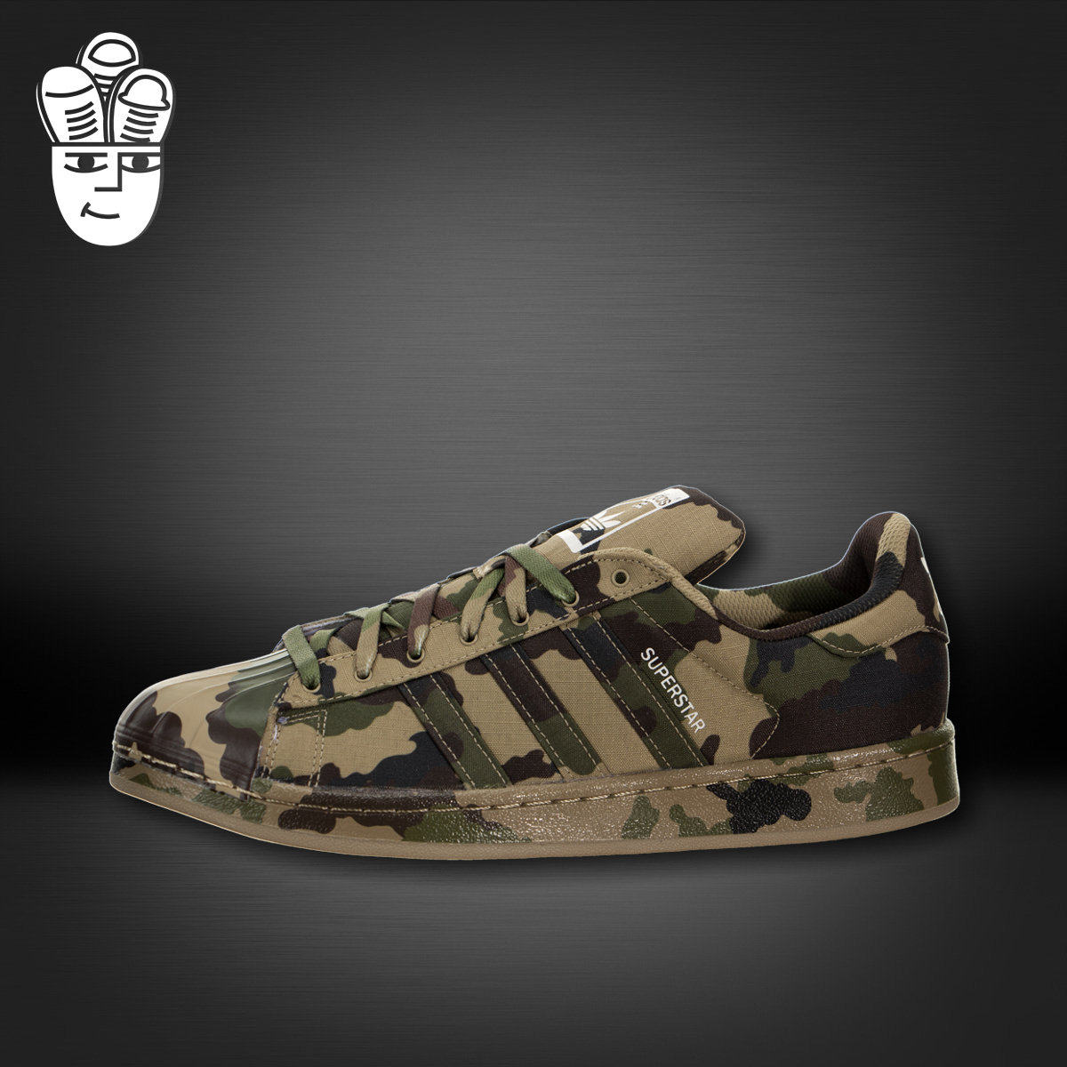 Adidas Superstar阿迪达斯 男子 贝壳头板鞋 运动休闲鞋 白迷彩