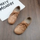 Giày búp bê Sen retro handmade đế mềm, giày đế bằng, miệng cắt thấp boot nữ cao cổ Giày cắt thấp