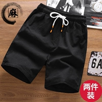 Mùa hè linen quần short giản dị men loose quần cộng với phân bón XL fat man chất béo cotton và linen năm quần của nam giới quần quần áo thu đông nam