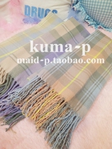 (Small P の scarf) Autumn and winter imitation cashmere jk plaid large scarf (3 colors)