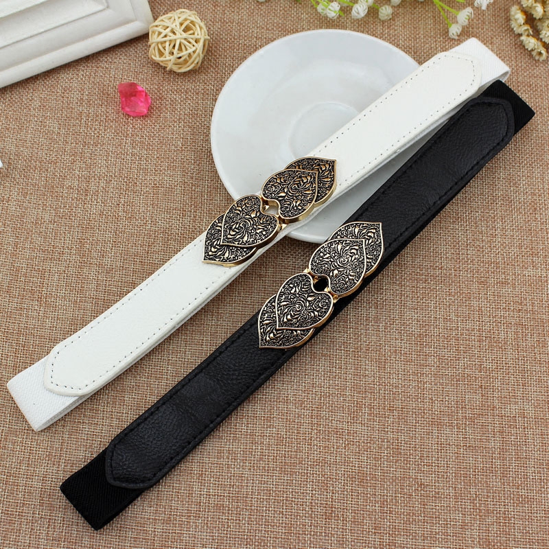 Han edition lady's belt tight waist seal retro peach heart decoration belt dress with leap belt