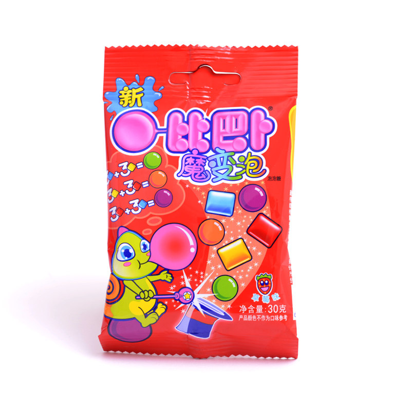 【天猫超市】比巴卜魔变泡草莓味泡泡糖30克/袋儿童食品零食