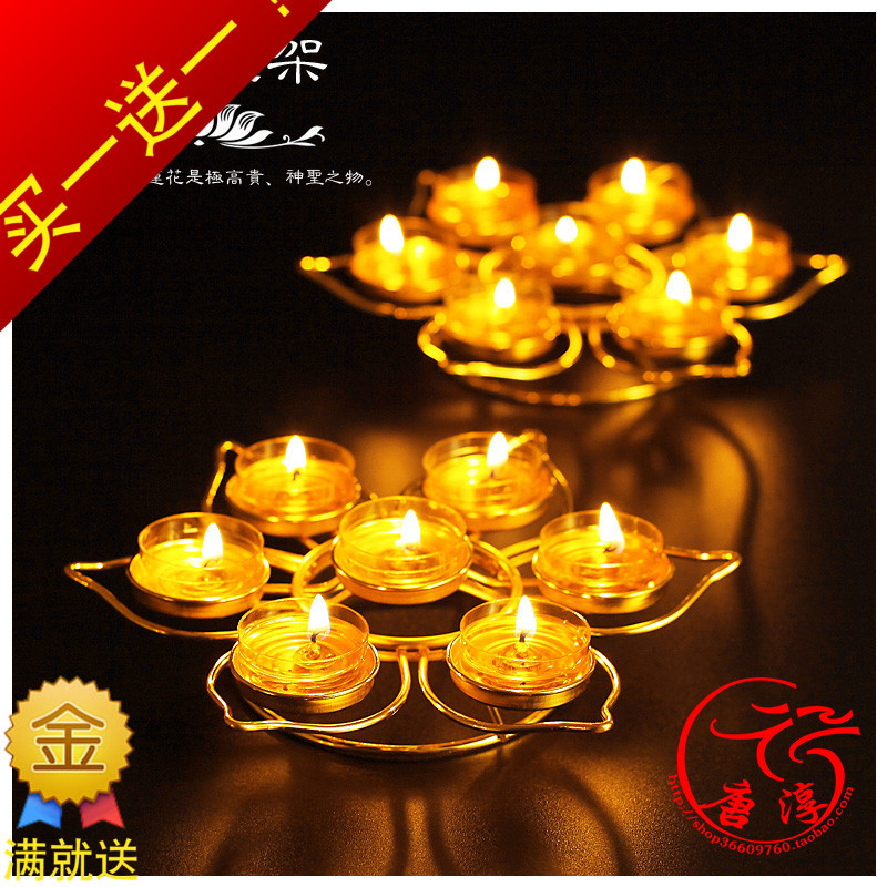 Seven-Star Pizza Butter Lightrack Single Lampstand Seven Color Lotus Candlestick Candlestick Case