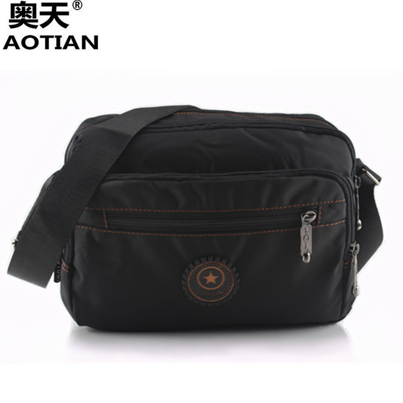 Men Collect Money Collection Multilayer Cashier Bag Waterproof Nylon Cloth Bag Black Casual Twill Bag Business Bag Single Shoulder Bag