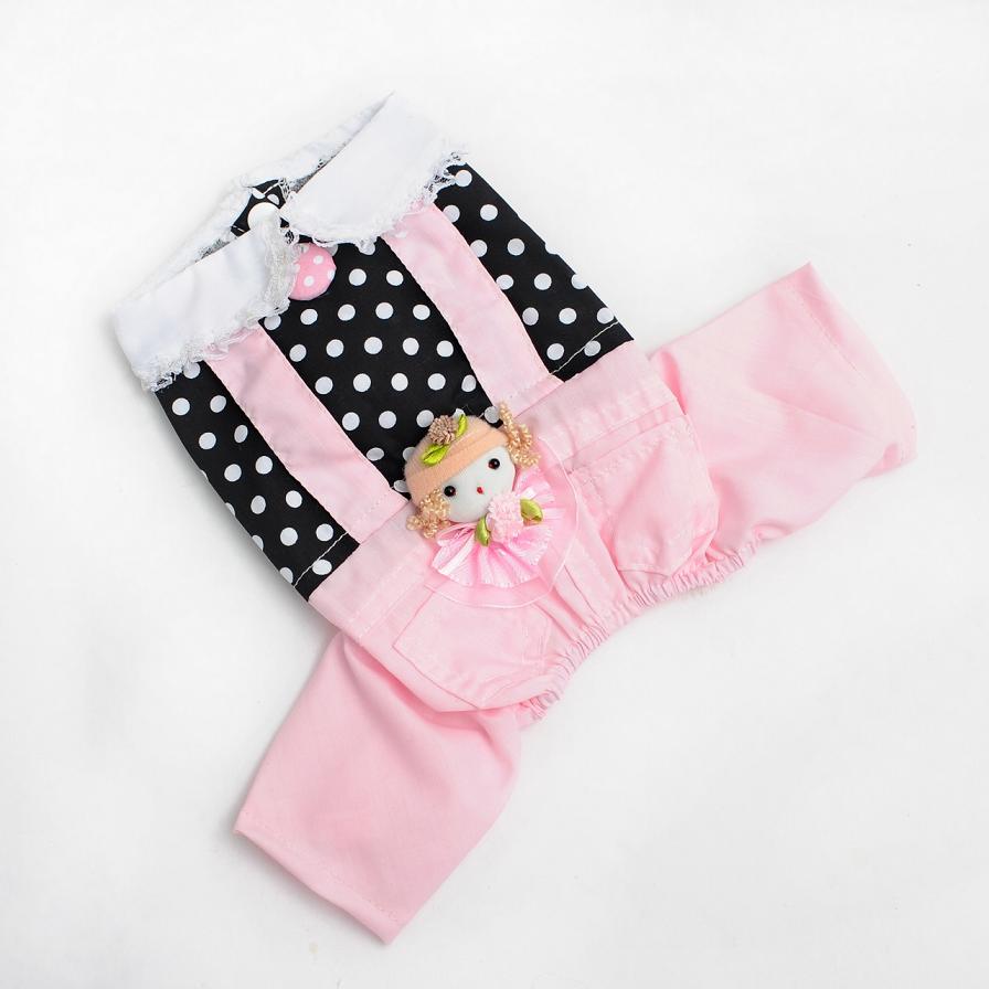 #petclothes pink doll jumpsuit dog clothes teddy clothes