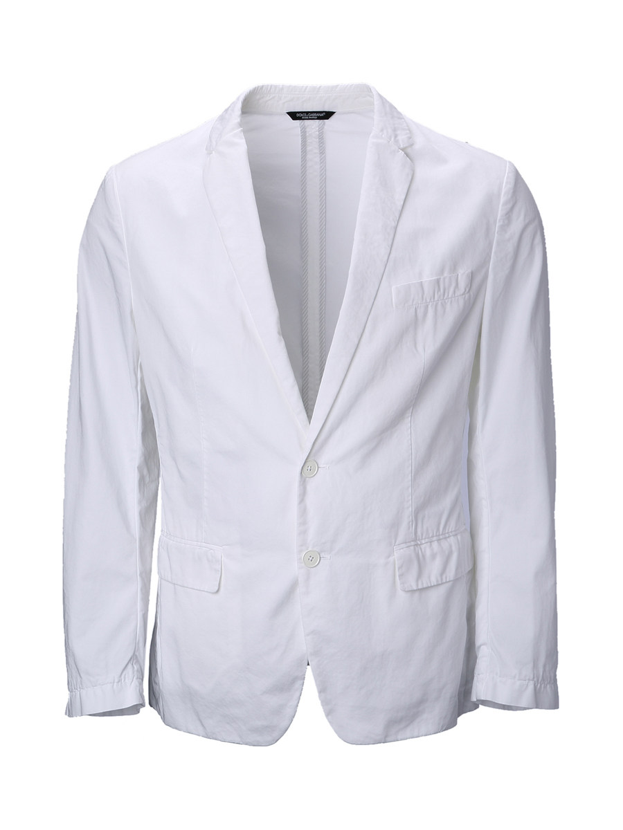 Dolce&Gabbana 白色平驳领两粒扣饰西装外套