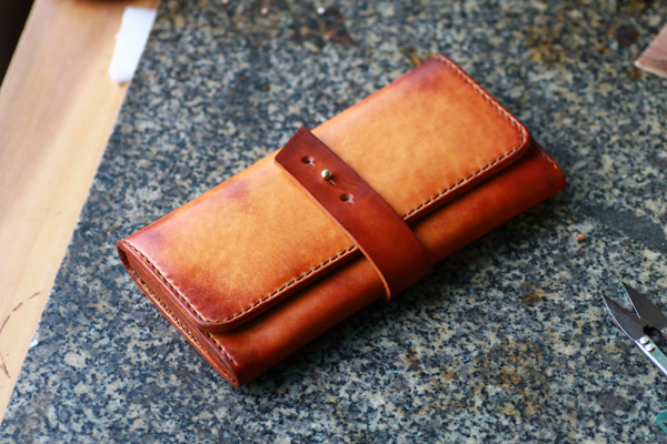 Handmade Custom Leather Goods Vegetable Tanned Leather First Layer Leather Long Wallets Clutch Bags Wallets Cattle