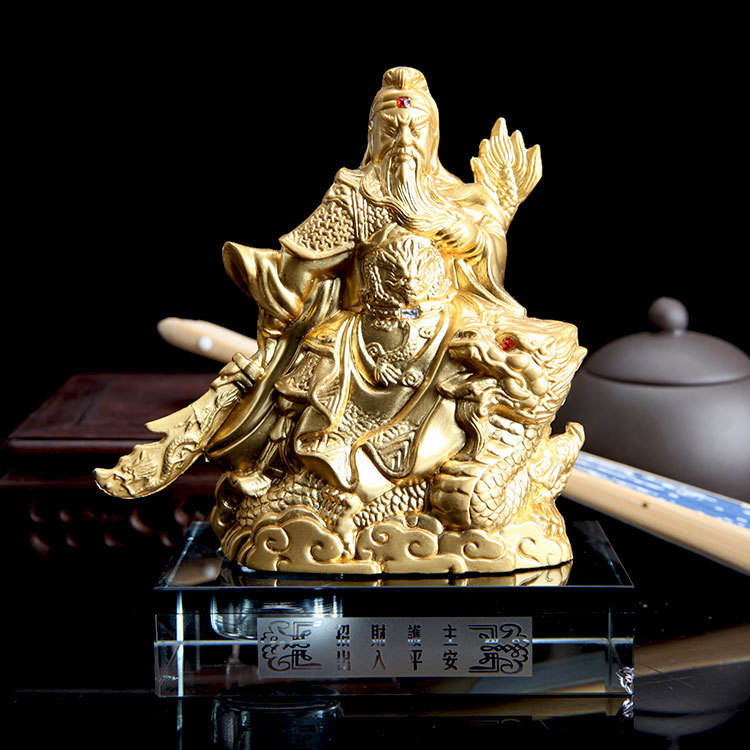 高档汽车香水座摆件 忠义关公车载香水 车内饰摆件保平安招财镇宅