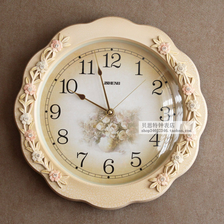 Tanyuan Au-style creative and watch living room Home clock modern minimalist hanging clock round quartz clock mute bedroom bell