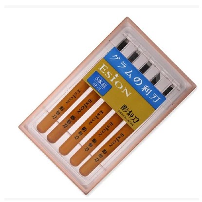 Japan ESION straight - edge woodcutter rubber - shaped knife - cutter - cutter - cutter 6 sets