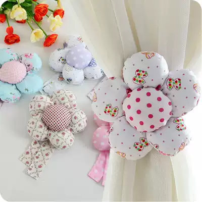 Curtain buckle pastoral Korean version of window cloth strap new curtain clip decorative curtain flower a pair of price