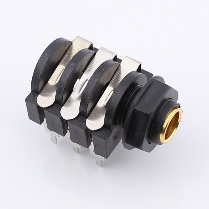 6 35 seats 6 5 Microphone Straight Socket Audio Seat Sound Accessories Double Track Plastic Leech Base Gold Mouth