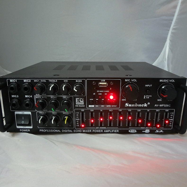 220V 12V home power amplifier karaoke large power amplifier EQ balanced card sound card sound utiliti sound utiliti